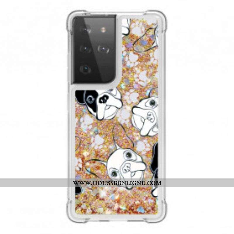 Coque Samsung Galaxy S21 Ultra 5G Mr Chien Paillettes