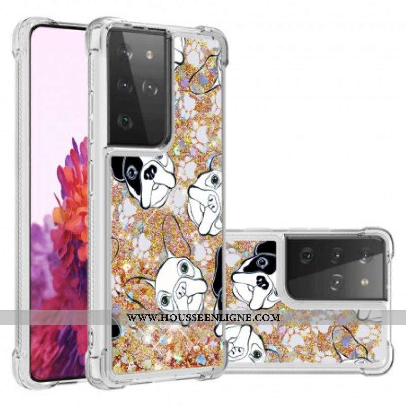 Coque Samsung Galaxy S21 Ultra 5G Mr Chien Paillettes