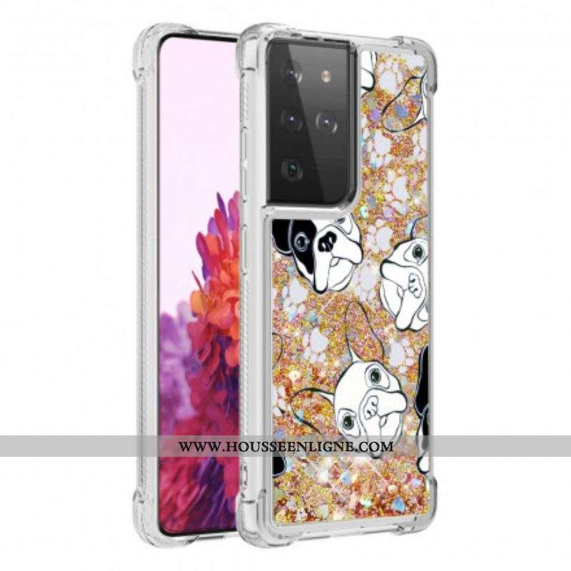 Coque Samsung Galaxy S21 Ultra 5G Mr Chien Paillettes