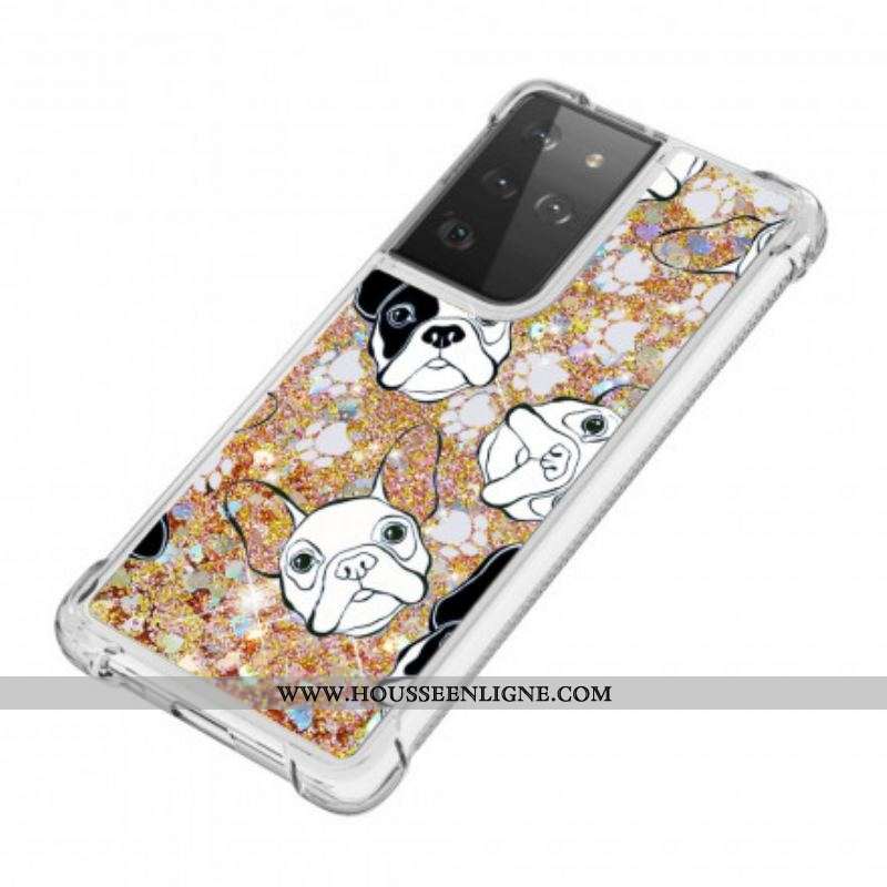 Coque Samsung Galaxy S21 Ultra 5G Mr Chien Paillettes