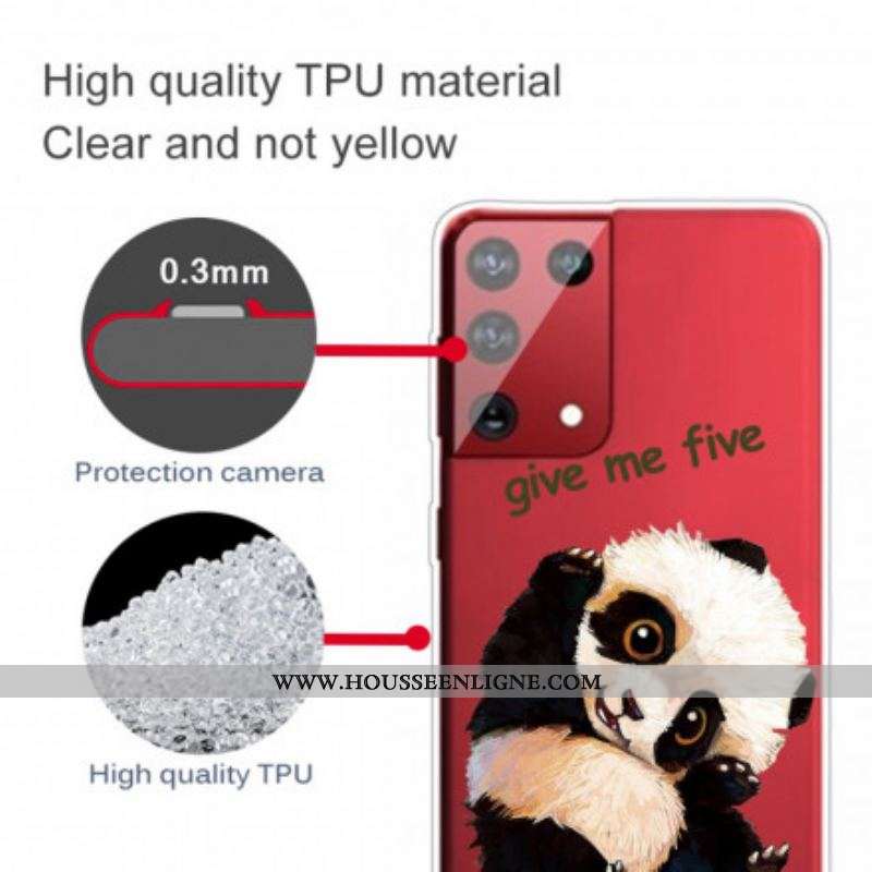 Coque Samsung Galaxy S21 Ultra 5G Panda Give Me Five