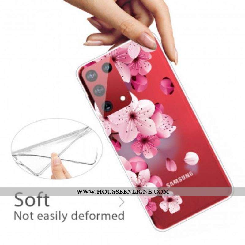 Coque Samsung Galaxy S21 Ultra 5G Petites Fleurs Roses