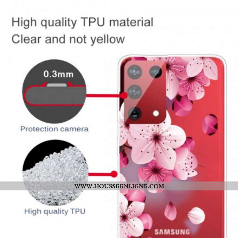 Coque Samsung Galaxy S21 Ultra 5G Petites Fleurs Roses