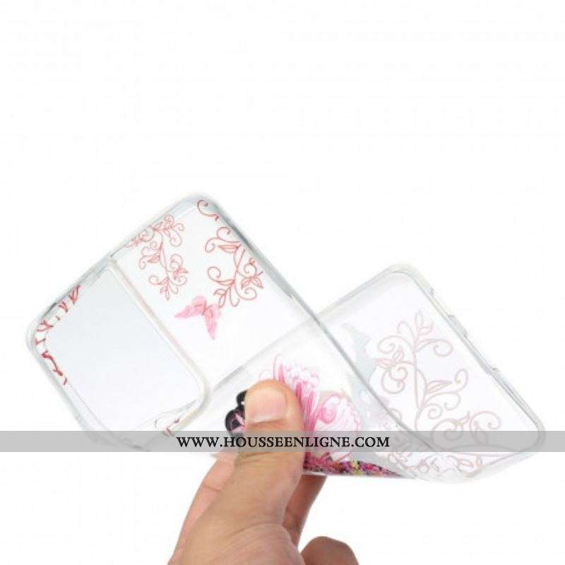 Coque Samsung Galaxy S21 Ultra 5G Transparente Fée Fleurie