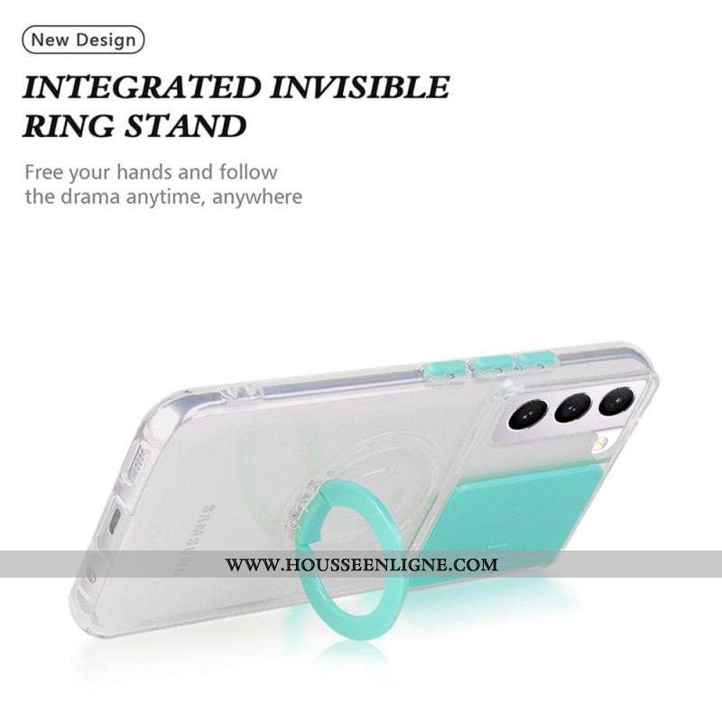 Coque Samsung Galaxy S22 5G Anneau-Support et Protège-Lentilles