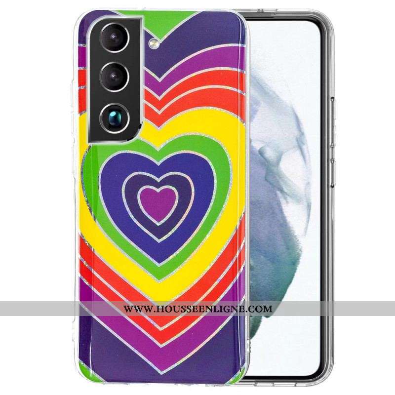 Coque Samsung Galaxy S22 5G Coeur Psychédélique