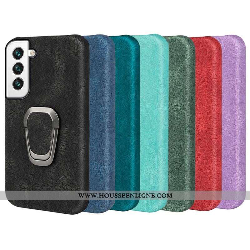 Coque Samsung Galaxy S22 5G Effet Cuir Anneau-Support New Colors