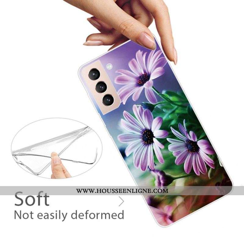 Coque Samsung Galaxy S22 5G Fleurs Réalistes