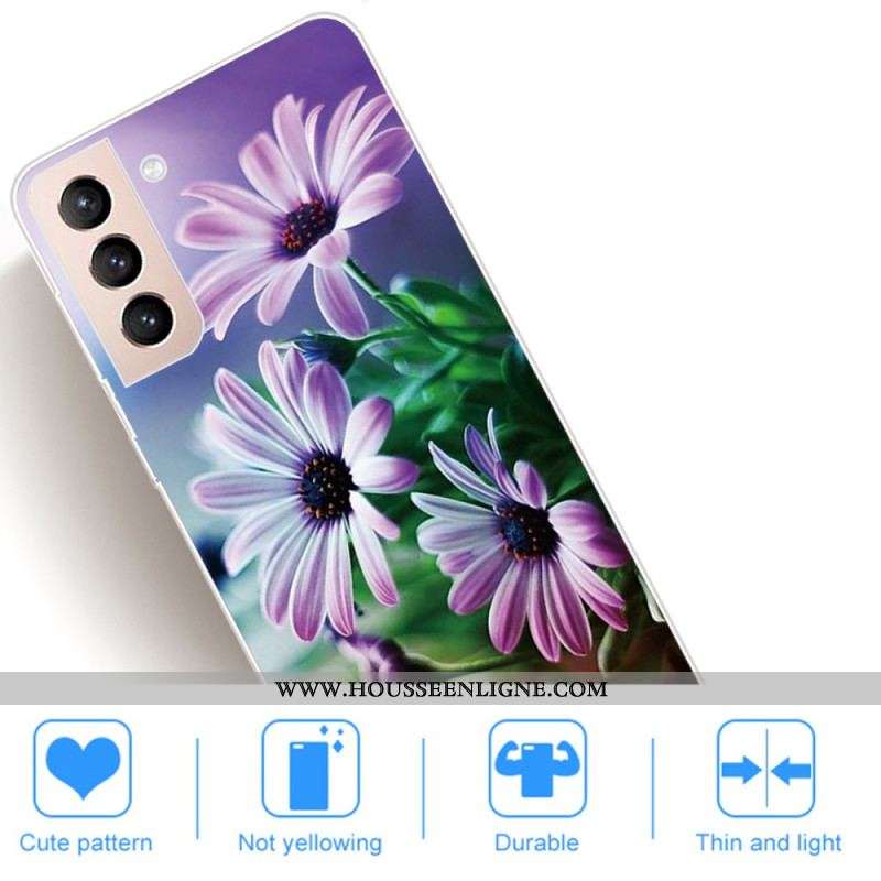 Coque Samsung Galaxy S22 5G Fleurs Réalistes