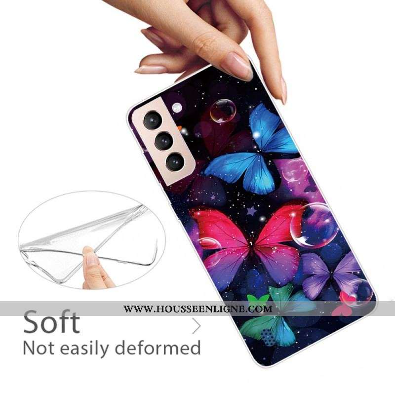 Coque Samsung Galaxy S22 5G Flexible Papillons