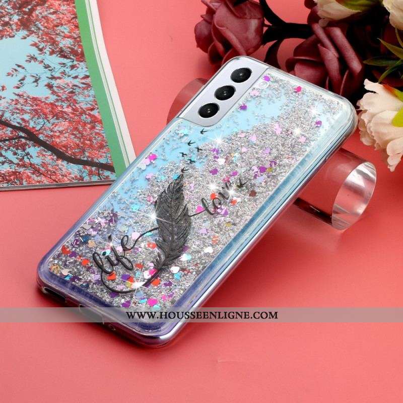 Coque Samsung Galaxy S22 5G Life & Love Paillettes