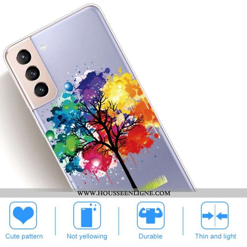 Coque Samsung Galaxy S22 5G Transparente Arbre Aquarelle