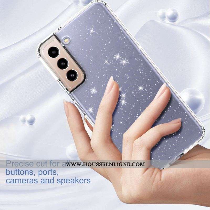 Coque Samsung Galaxy S22 5G Transparente Paillettes Design