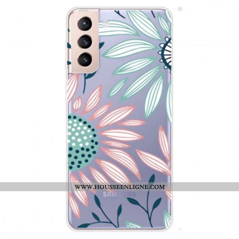 Coque Samsung Galaxy S22 5G Transparente Une Fleur