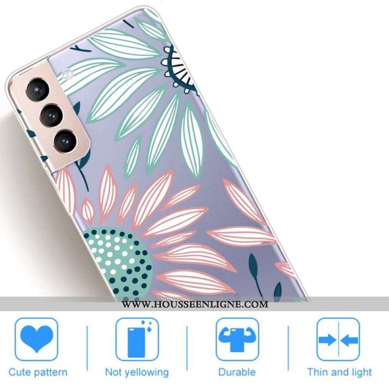 Coque Samsung Galaxy S22 5G Transparente Une Fleur