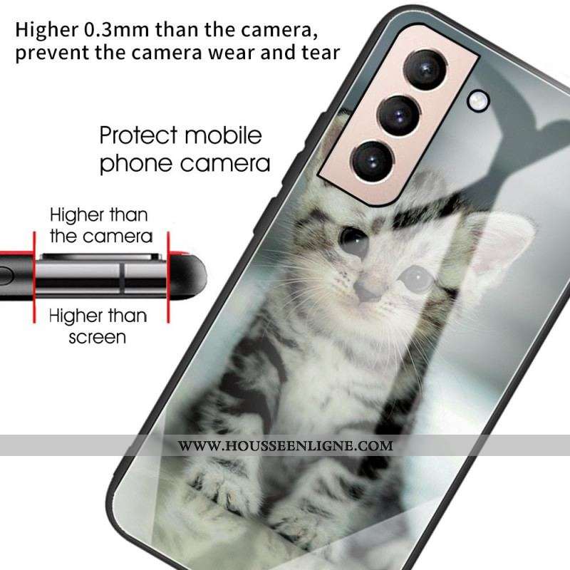 Coque Samsung Galaxy S22 5G Verre Trempé Chaton