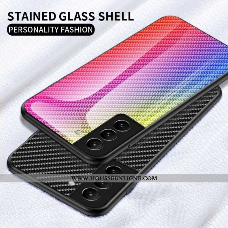 Coque Samsung Galaxy S22 5G Verre Trempé Fibre Carbone