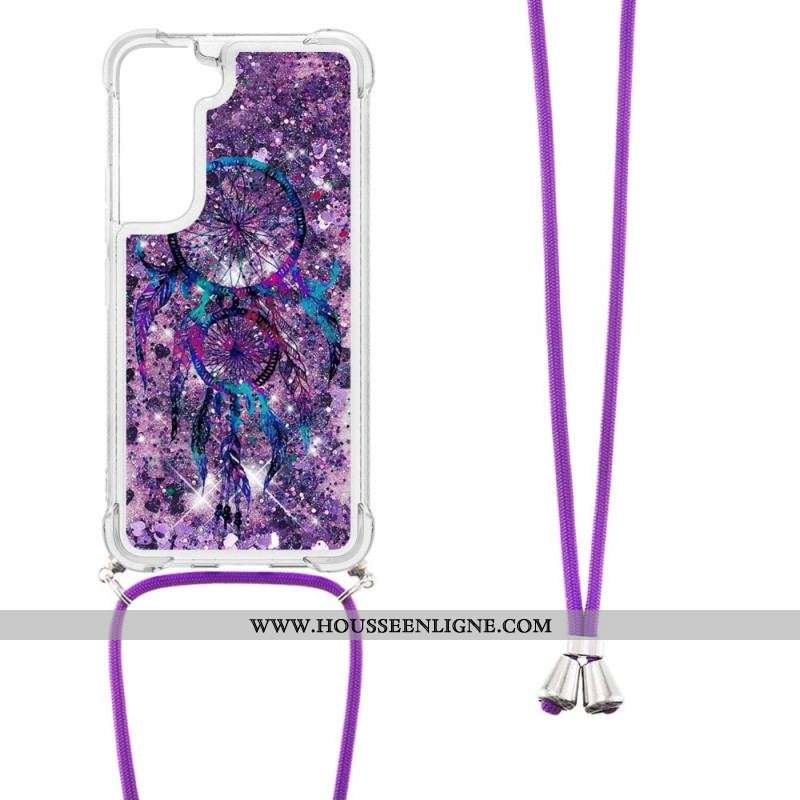 Coque Samsung Galaxy S22 5G à Cordon Paillettes Attrape Rêves