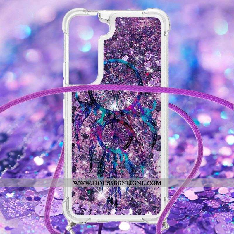 Coque Samsung Galaxy S22 5G à Cordon Paillettes Attrape Rêves