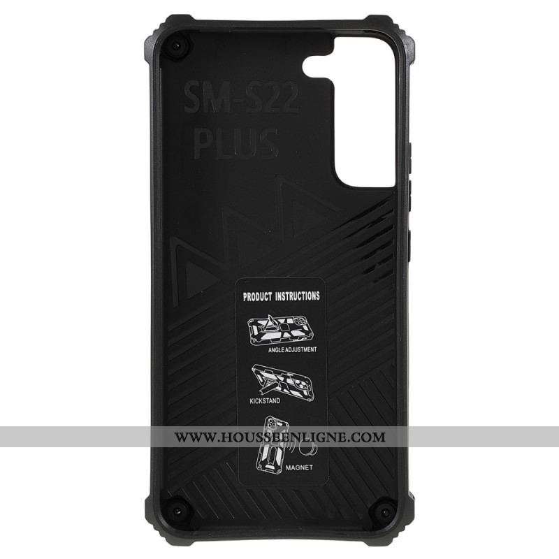 Coque Samsung Galaxy S22 Plus 5G Camouflage Support Amovible