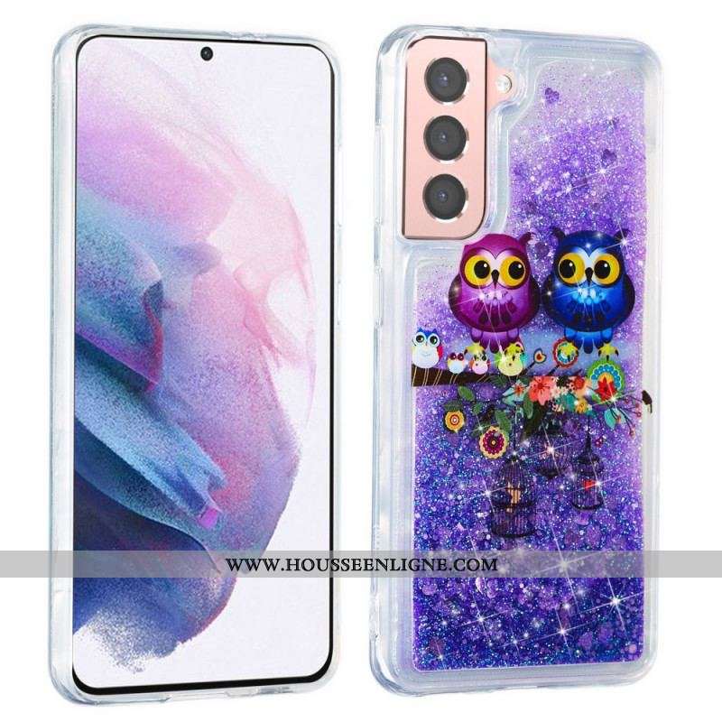 Coque Samsung Galaxy S22 Plus 5G Hiboux Paillettes