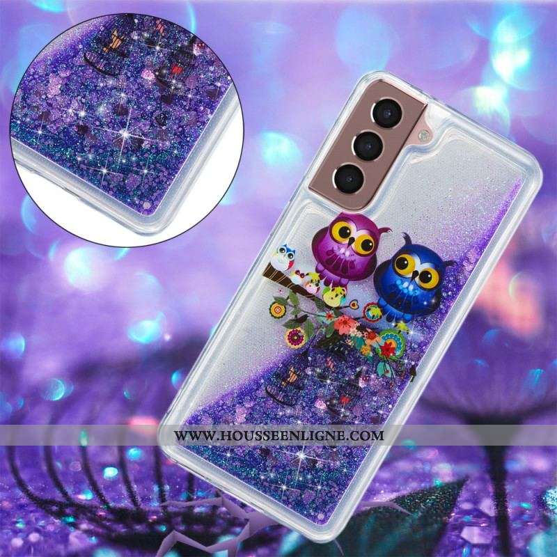 Coque Samsung Galaxy S22 Plus 5G Hiboux Paillettes