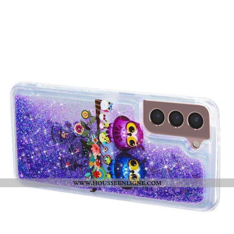 Coque Samsung Galaxy S22 Plus 5G Hiboux Paillettes