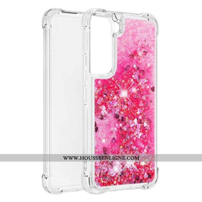 Coque Samsung Galaxy S22 Plus 5G Paillettes avec Cordon