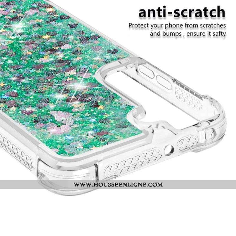 Coque Samsung Galaxy S22 Plus 5G Paillettes avec Cordon