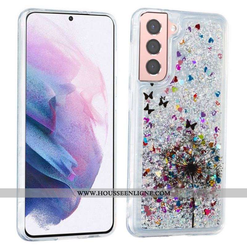 Coque Samsung Galaxy S22 Plus 5G Pissenlits Paillettes