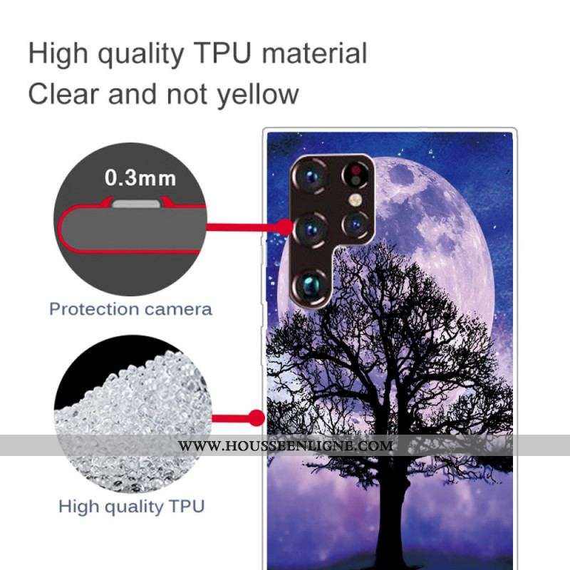 Coque Samsung Galaxy S22 Ultra 5G Arbre et Lune