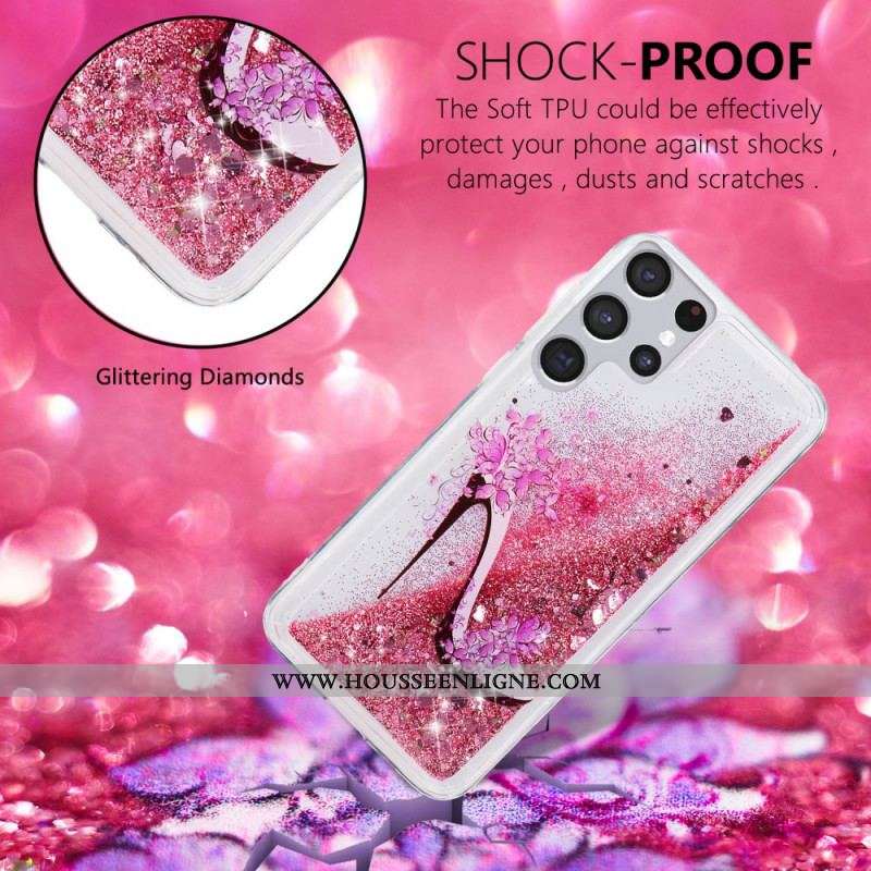 Coque Samsung Galaxy S22 Ultra 5G Escarpin Paillettes