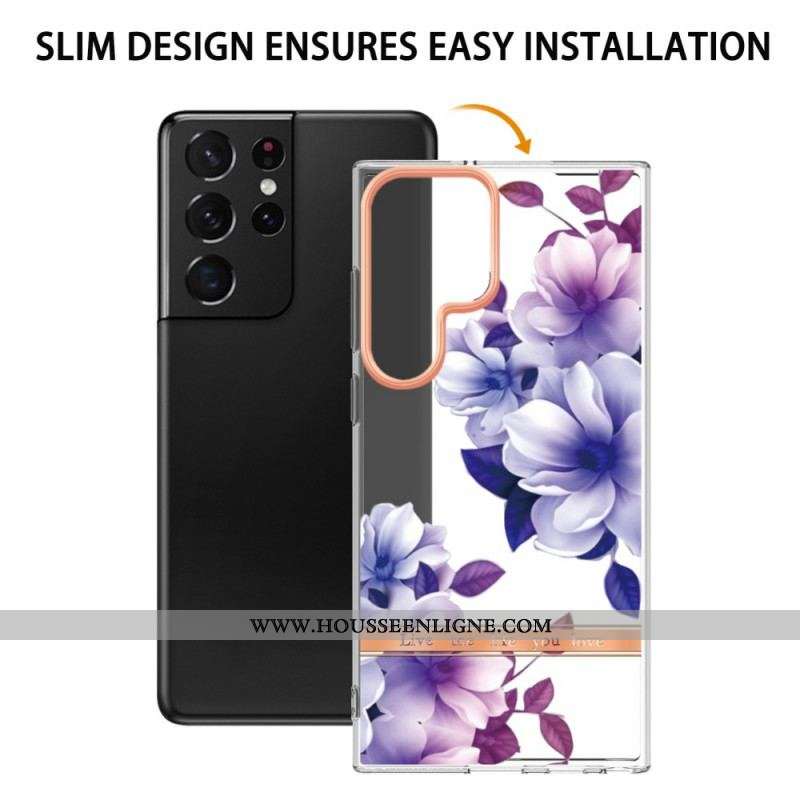 Coque Samsung Galaxy S22 Ultra 5G Fleurs Live The Life You Love