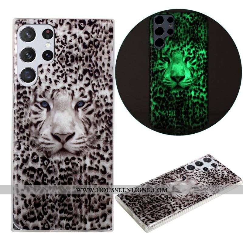 Coque Samsung Galaxy S22 Ultra 5G Leopard Fluorescente