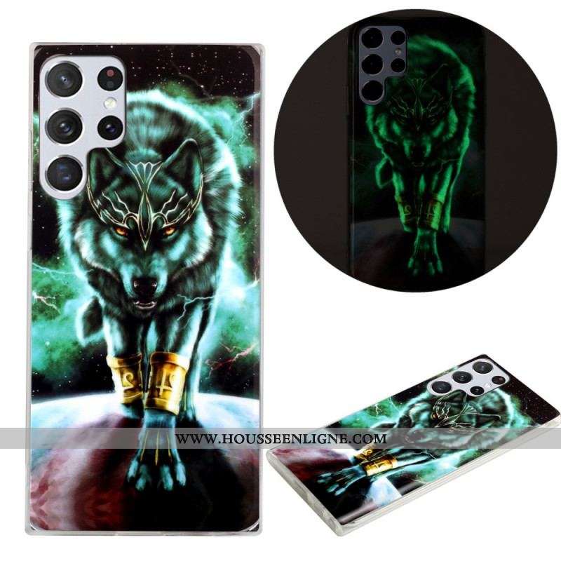 Coque Samsung Galaxy S22 Ultra 5G Loup Fluorescente