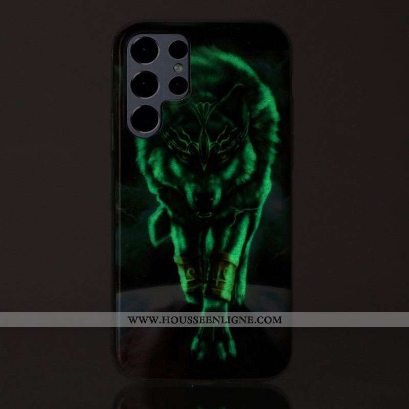 Coque Samsung Galaxy S22 Ultra 5G Loup Fluorescente