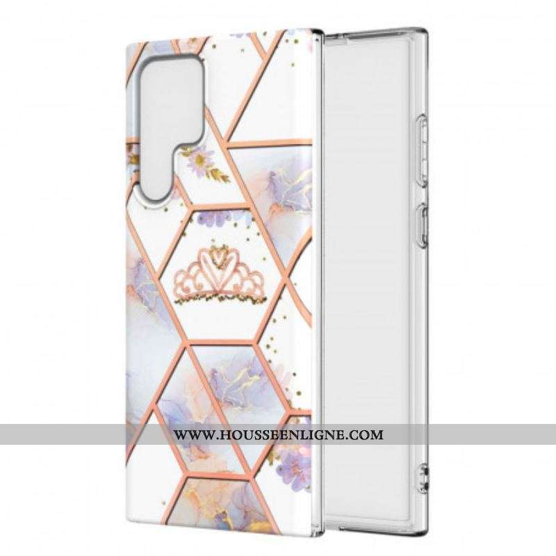 Coque Samsung Galaxy S22 Ultra 5G Marbrée Couronne