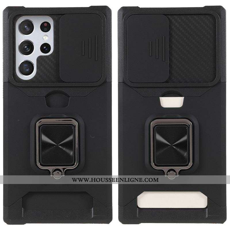 Coque Samsung Galaxy S22 Ultra 5G Multi-Fonctionnelle Protège-Lentilles