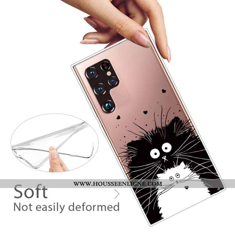 Coque Samsung Galaxy S22 Ultra 5G Regarde les Chats