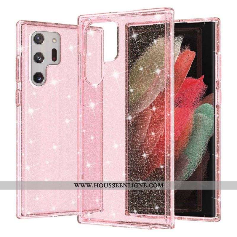 Coque Samsung Galaxy S22 Ultra 5G Transparente Paillettes