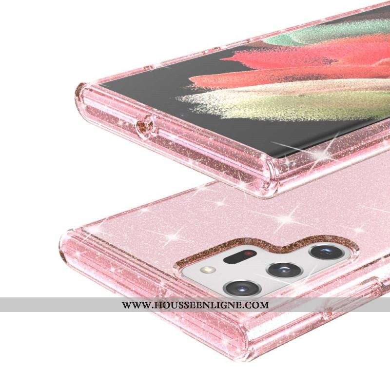 Coque Samsung Galaxy S22 Ultra 5G Transparente Paillettes