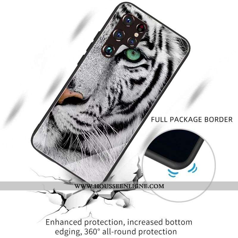 Coque Samsung Galaxy S22 Ultra 5G Verre Trempé Tigre