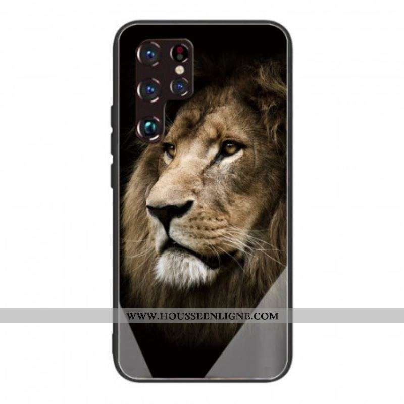 Coque Samsung Galaxy S22 Ultra 5G Verre Trempé Tête de Lion