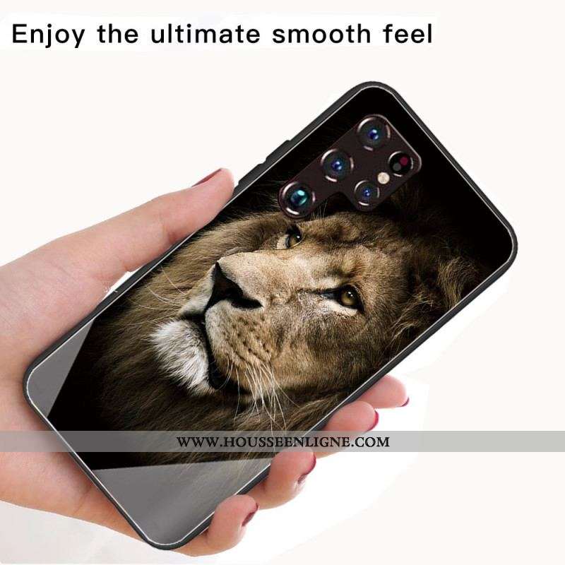 Coque Samsung Galaxy S22 Ultra 5G Verre Trempé Tête de Lion