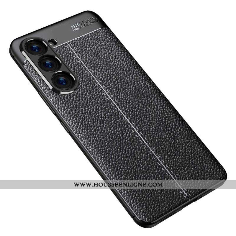 Coque Samsung Galaxy S23 5G Effet Cuir Litchi Double Line