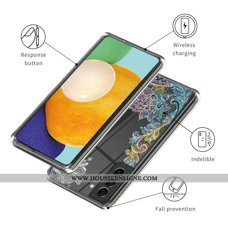 Coque Samsung Galaxy S23 5G Transparente Dentelle Mandala