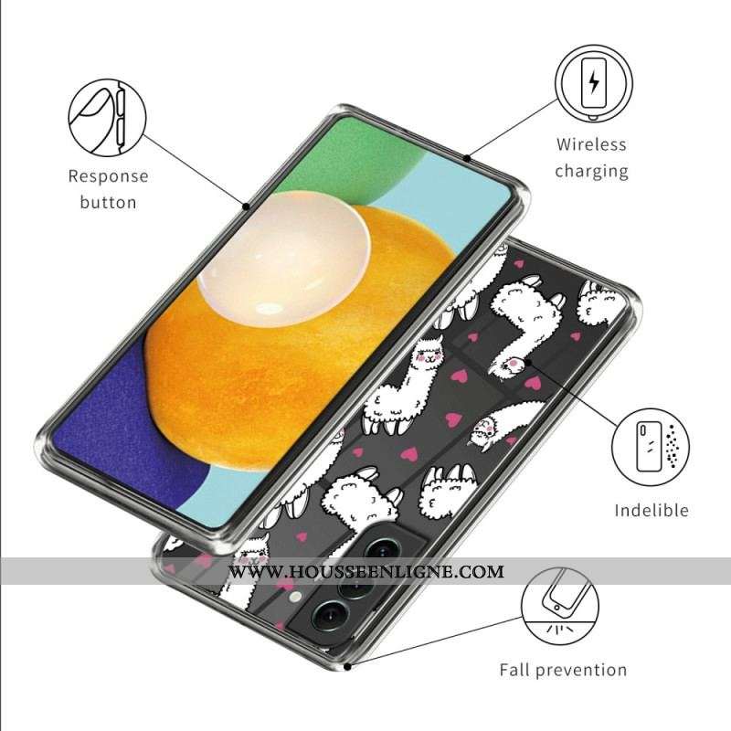 Coque Samsung Galaxy S23 5G Transparente Drôles Lamas