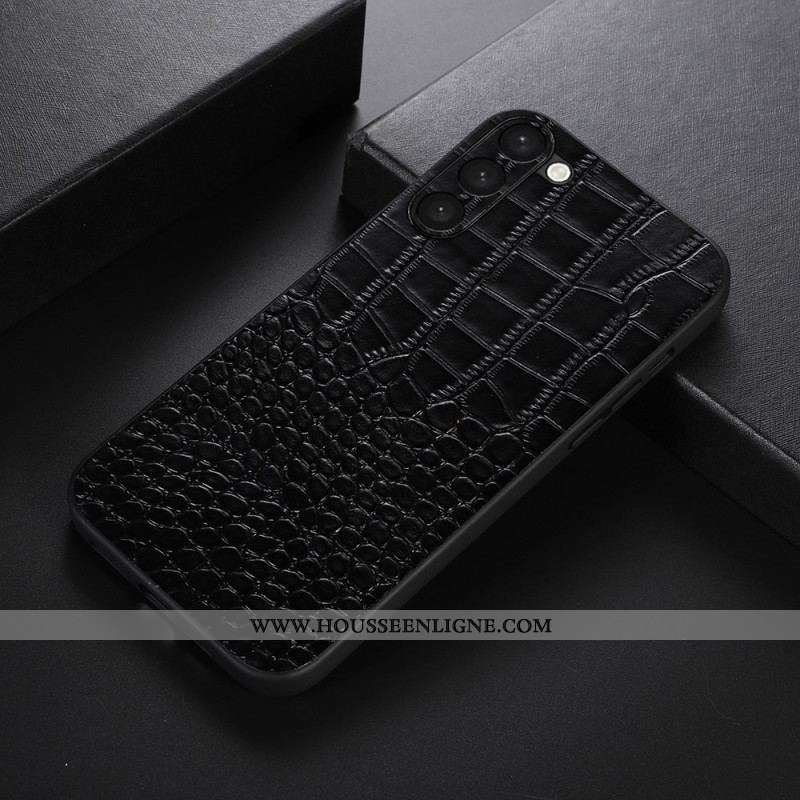 Coque Samsung Galaxy S23 Plus 5G Vrai Cuir Style Crocodile