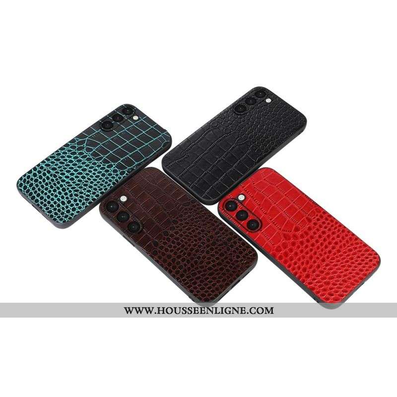 Coque Samsung Galaxy S23 Plus 5G Vrai Cuir Style Crocodile