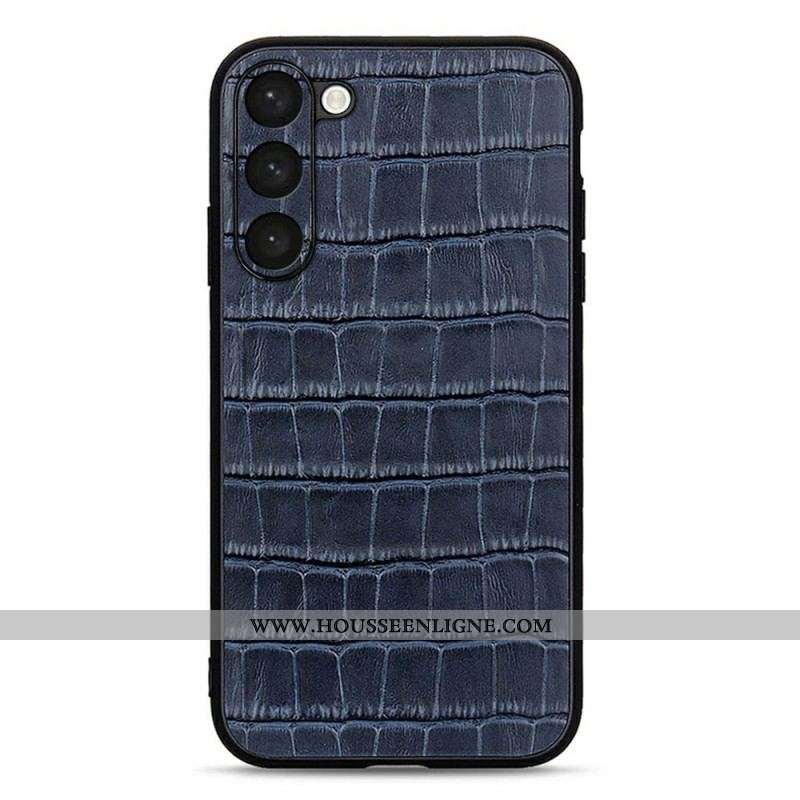 Coque Samsung Galaxy S23 Plus 5G Véritable Cuir Style Crocodile